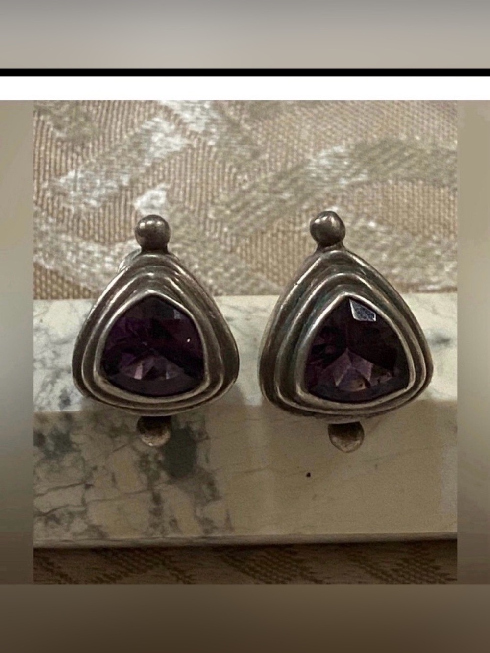 Sterling Silver Amethyst Pierced Earrings #7831 ❤️🔥